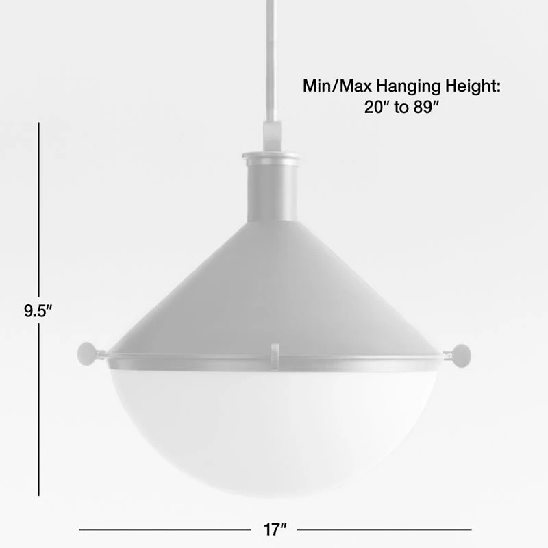 Aster Milk Glass Pendant Light 17"