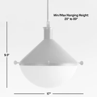 Aster Milk Glass Pendant Light 17"
