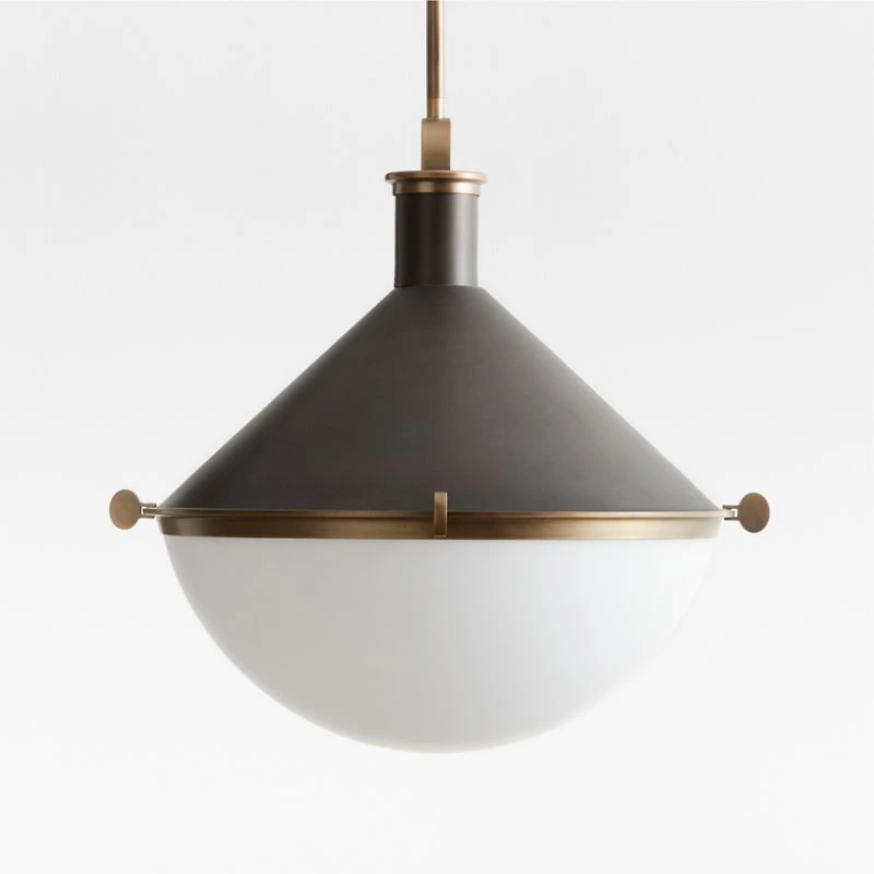 Aster Milk Glass Pendant Light 17"