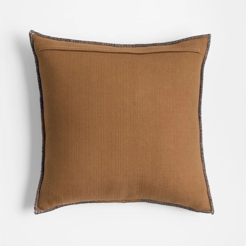 Ashi Painterly Organic Cotton 20"x20" Deep Indigo Throw Pillow Cover