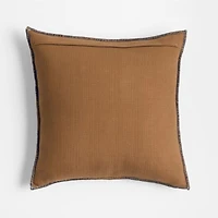 Ashi Painterly Organic Cotton 20"x20" Deep Indigo Throw Pillow Cover