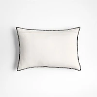 Ashi Painterly Organic Cotton 22"x15" Arctic Ivory Throw Pillow Cover
