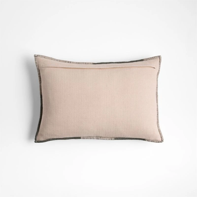 Ashi Painterly Organic Cotton 22"x15" Burnt Green Throw Pillow Cover