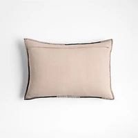 Ashi Painterly Organic Cotton 22"x15" Burnt Green Throw Pillow Cover