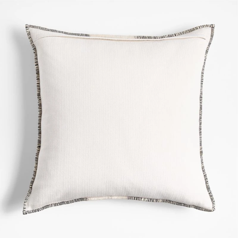 Ashi Painterly Organic Cotton 23"x23" Ink Black Throw Pillow Cover