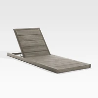 Ashore Grey Mahogany Wood Outdoor Chaise Lounge