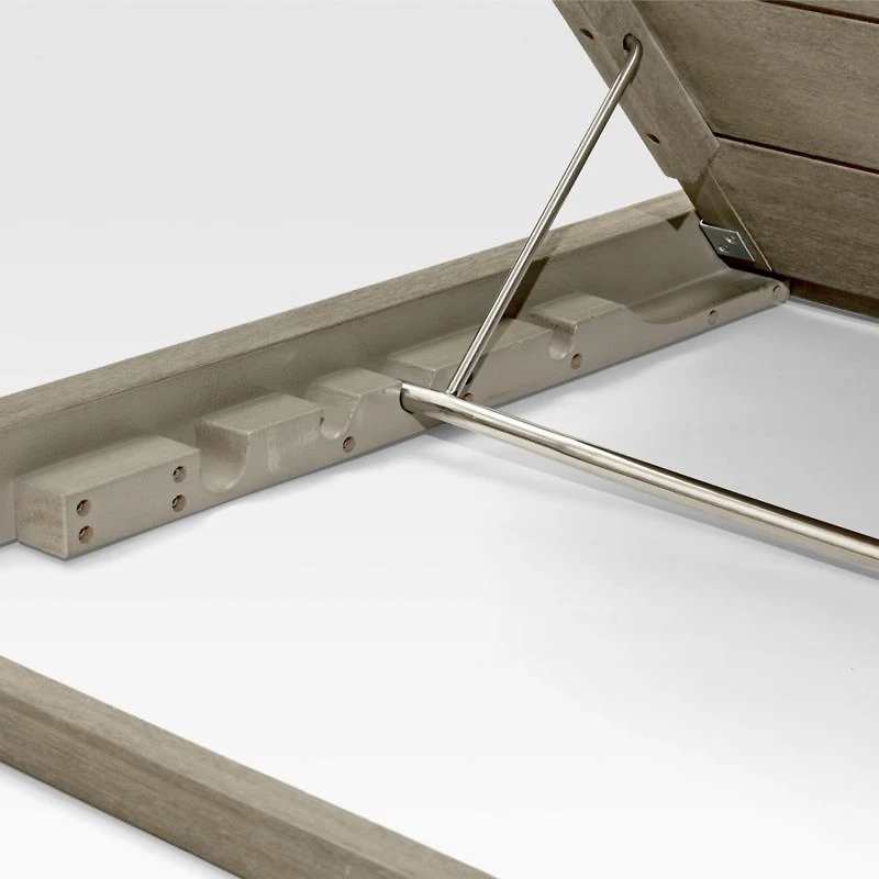 Ashore Grey Mahogany Wood Outdoor Chaise Lounge
