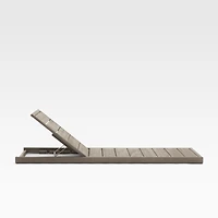 Ashore Grey Mahogany Wood Outdoor Chaise Lounge