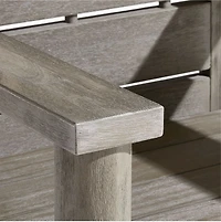 Ashore Grey Mahogany Wood Outdoor Dining Arm Chair