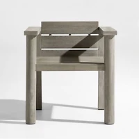 Ashore Grey Mahogany Wood Outdoor Dining Arm Chair
