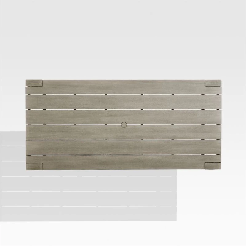 Ashore 82" Grey Mahogany Wood Outdoor Dining Table