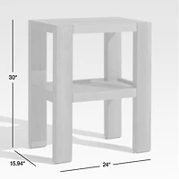 Ashore Grey Mahogany Wood Outdoor Drink Stand