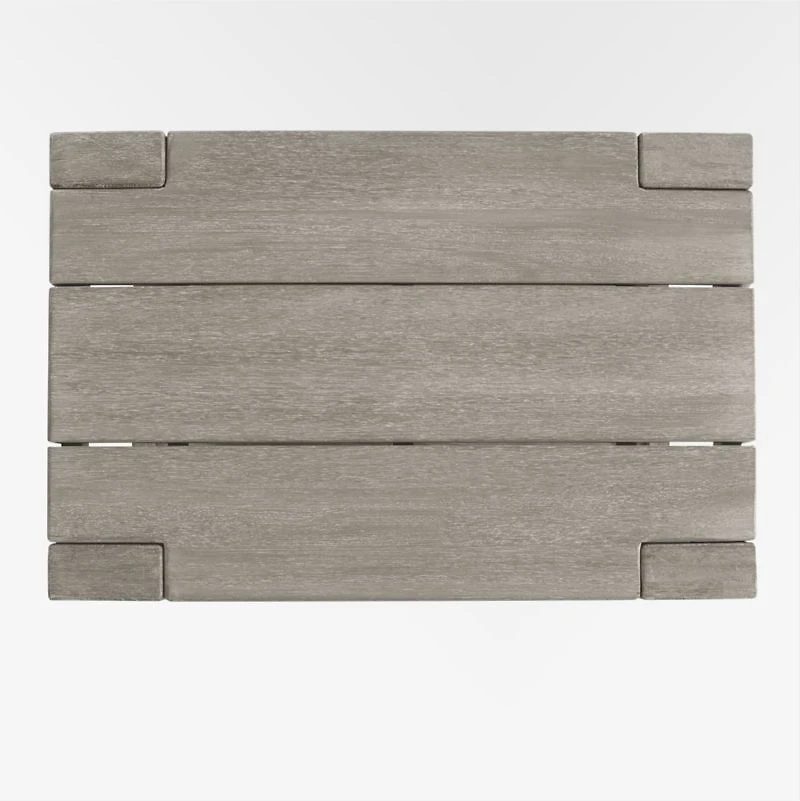 Ashore Grey Mahogany Wood Outdoor Drink Stand