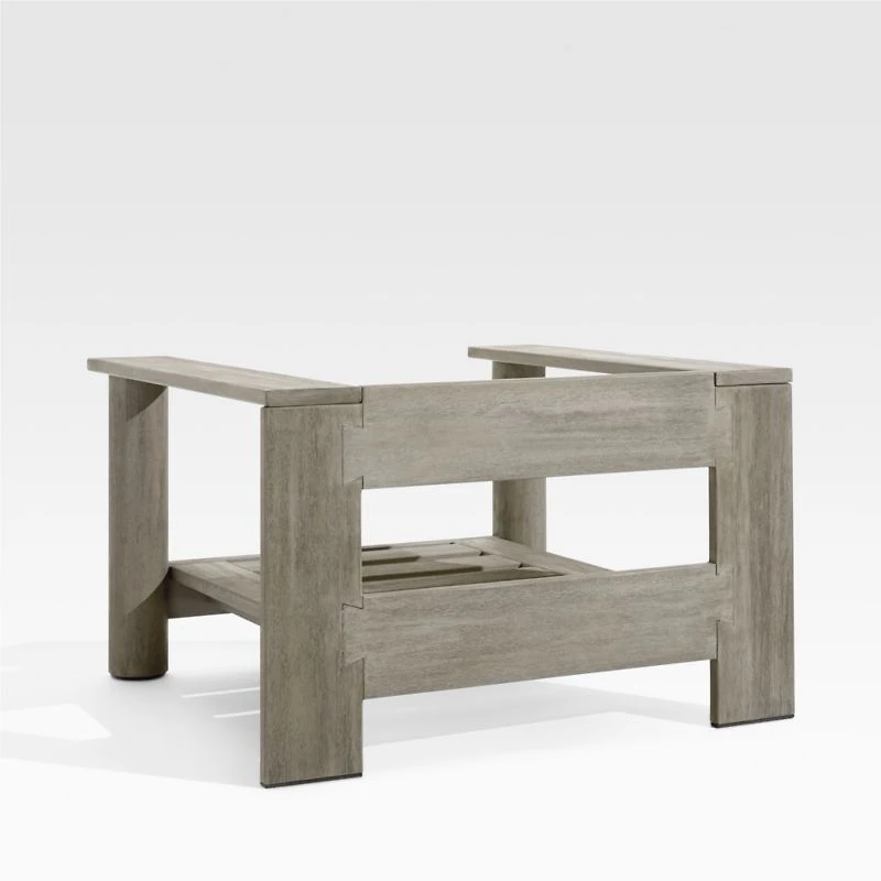 Ashore Grey Mahogany Wood Outdoor Lounge Chair