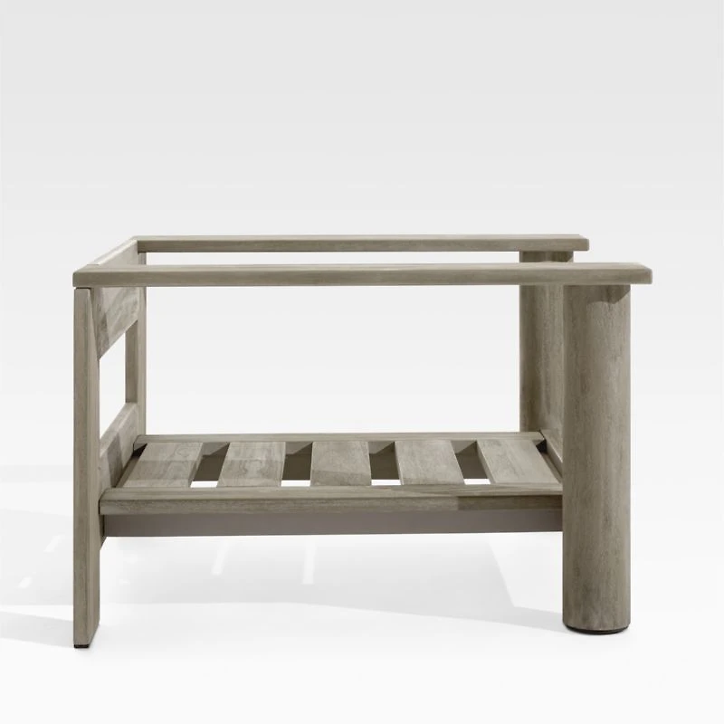 Ashore Grey Mahogany Wood Outdoor Lounge Chair