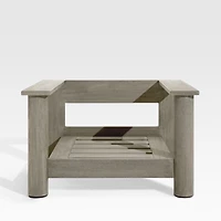Ashore Grey Mahogany Wood Outdoor Lounge Chair