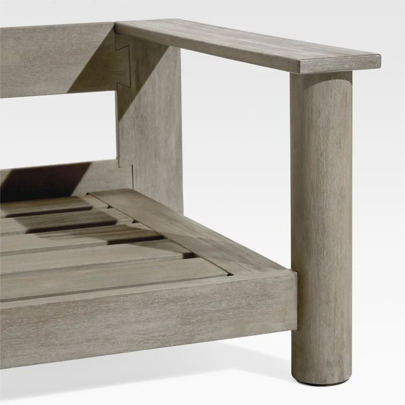 Ashore Grey Mahogany Wood Outdoor Sofa