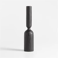 Asker Black Wood Taper Candle Holder 11"