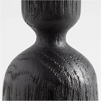 Asker Black Wood Taper Candle Holder 11"