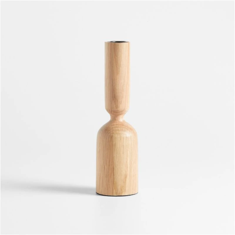 Asker Natural Wood Taper Candle Holder 8.5"