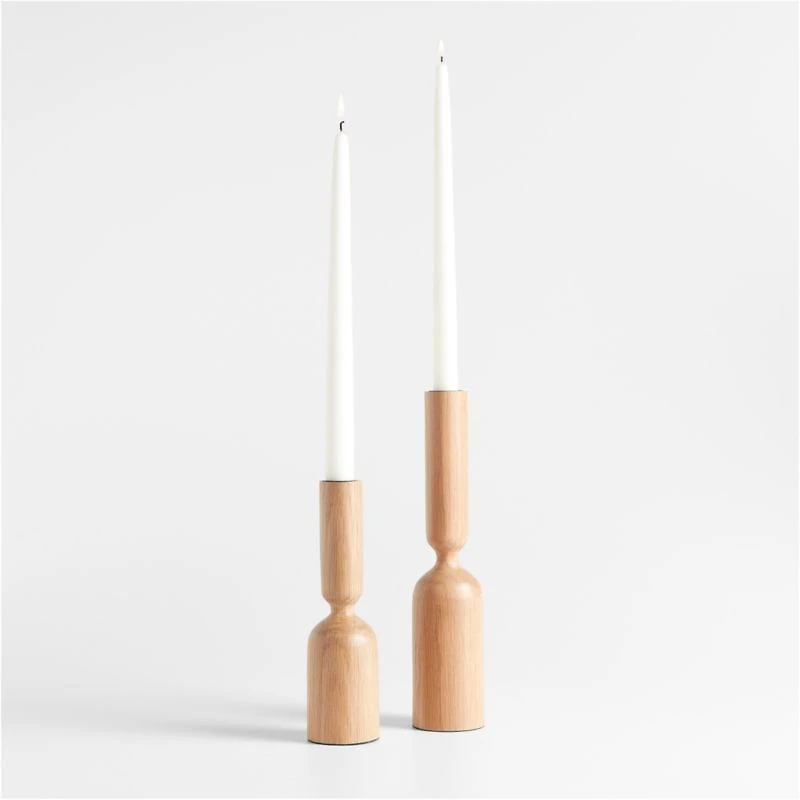 Asker Natural Wood Taper Candle Holder 8.5"