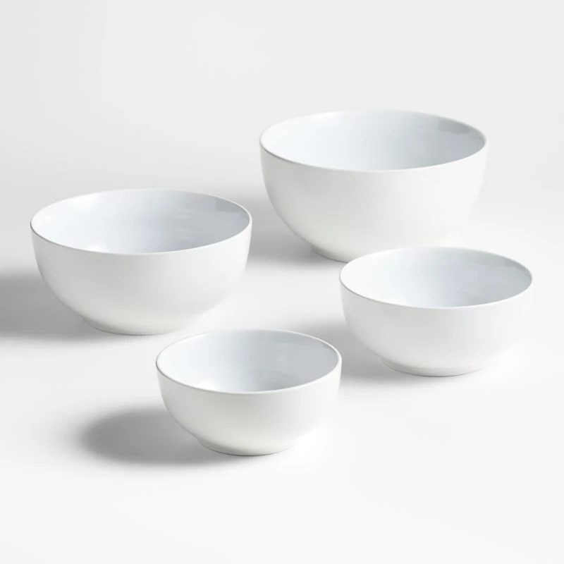 Aspen Coupe Stoneware Mixing and Serving Bowls, Set of 4