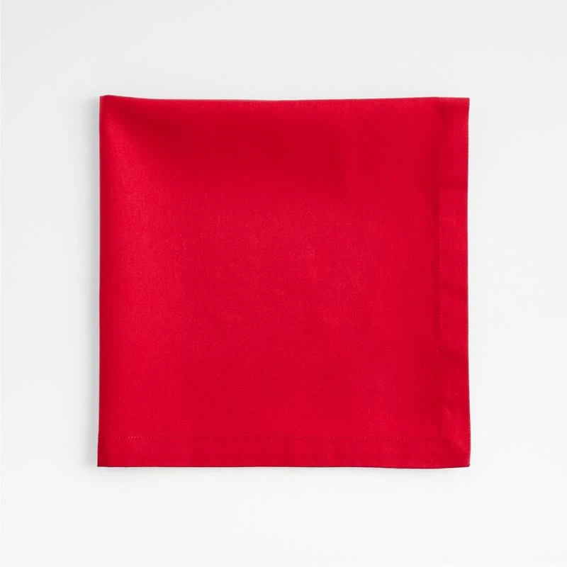 Aspen Cherry Red Organic Cotton Dinner Napkin