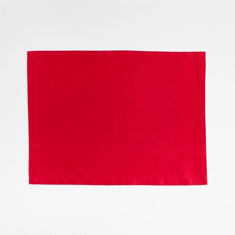Aspen Cherry Red Organic Cotton Placemat