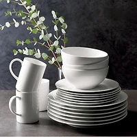 Aspen Rimmed Porcelain Dinner Plates, Set of 8