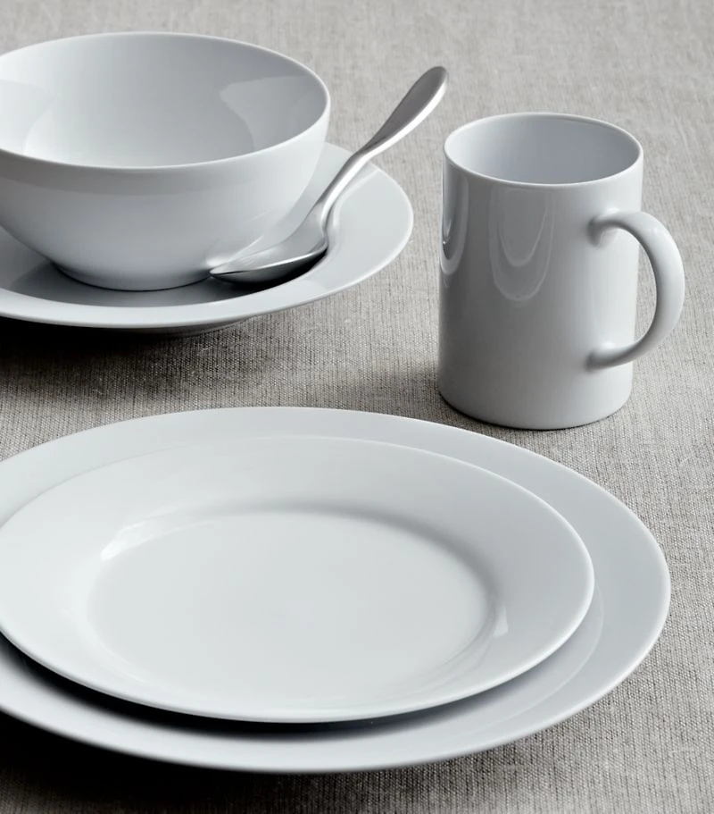 Aspen Rimmed Porcelain Dinner Plates, Set of 8