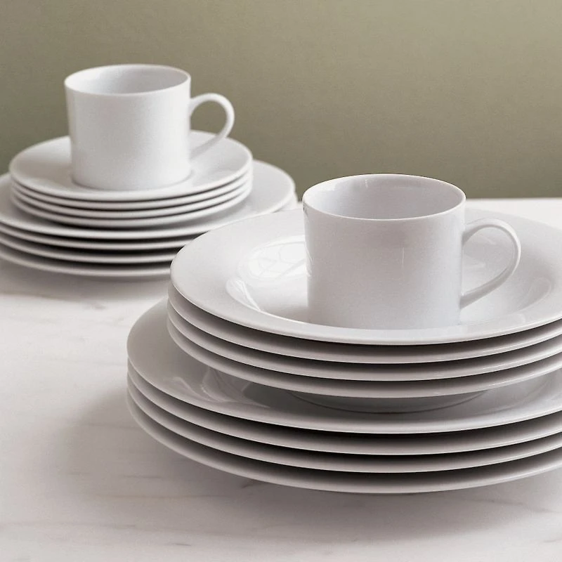 Aspen Rimmed Porcelain Low Bowls, Set of 8
