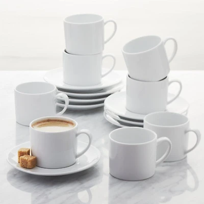 Aspen 4-oz. Porcelain Espresso Cup with Saucers, Set of 8