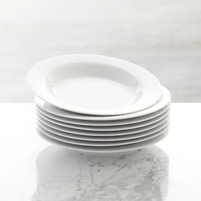 Aspen Rimmed Porcelain Low Bowls, Set of 8