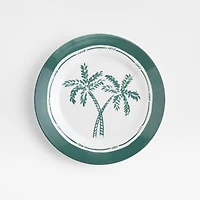 Aspen Rimmed Green Palm Outdoor Melamine Salad Plate