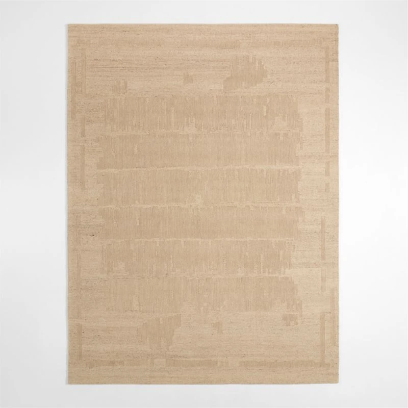Athens Wool Hand-Tufted Sand Brown Area Rug 8'x10'