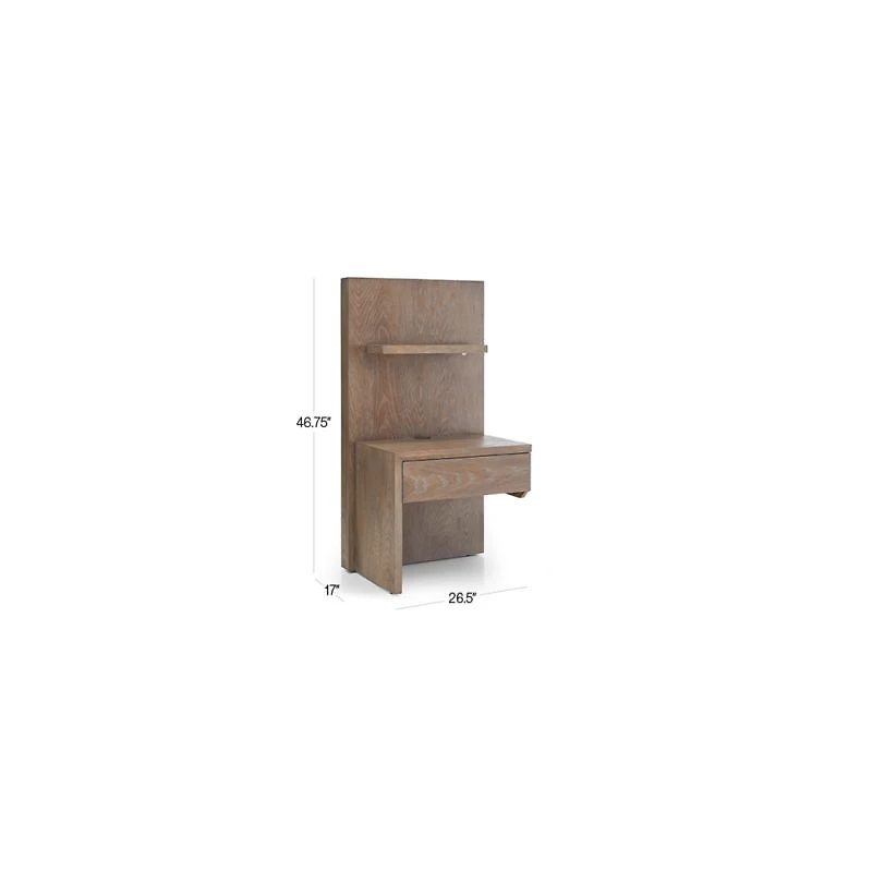 Atlas Left One Panel Night Stand with Light