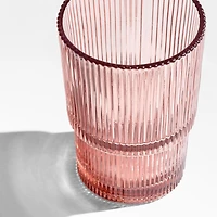 Atwell 16-oz. Spring Pink Stackable Ribbed Highball Glass