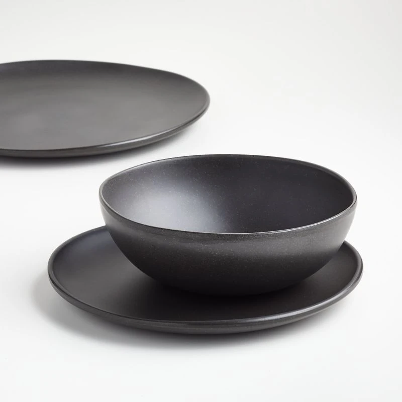 Audley Grey Outdoor Bamboo and Melamine Dinner Plate