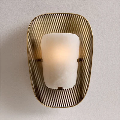 Aura Alabaster Wall Sconce Light, Set of 2