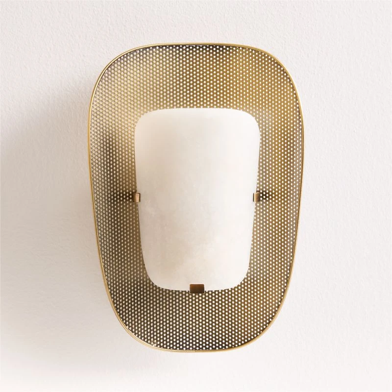 Aura Alabaster Wall Sconce Light, Set of 2