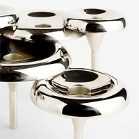 Aura Short Nickel Cast Brass Candelabra by Daniel Humm