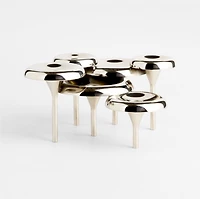 Aura Short Nickel Cast Brass Candelabra by Daniel Humm