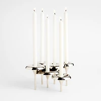 Aura Short Nickel Cast Brass Candelabra by Daniel Humm