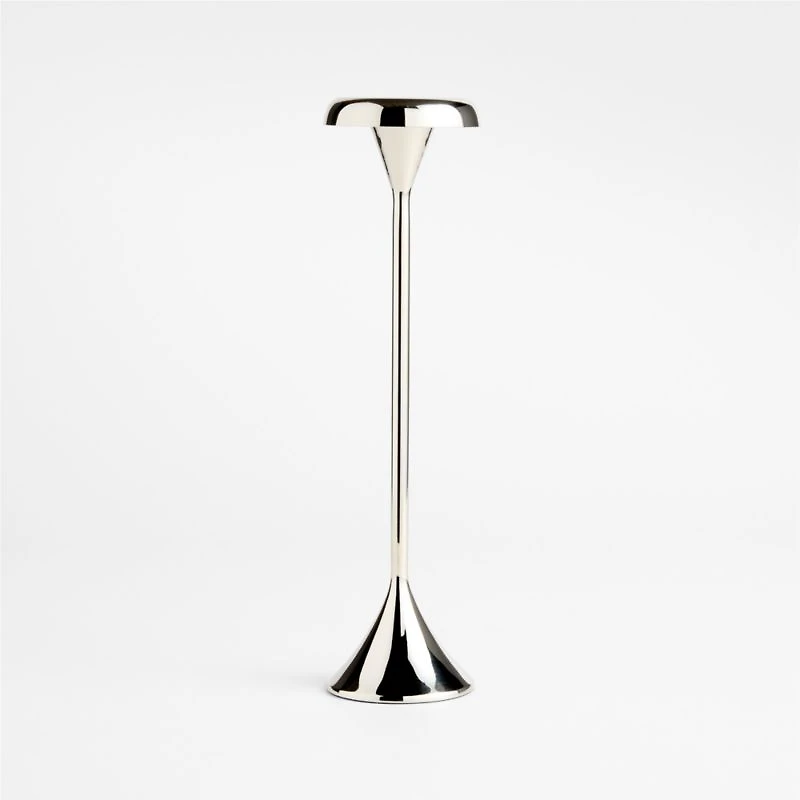 Aura Small Nickel Cast Brass Taper Candle Holder 12 by Daniel Humm