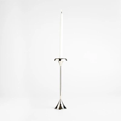 Aura Nickel Cast Brass Taper Candle Holder by Daniel Humm