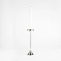Aura Small Nickel Cast Brass Taper Candle Holder 12 by Daniel Humm