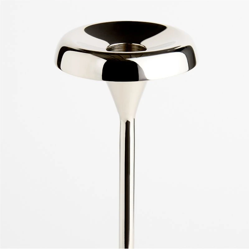 Aura Small Nickel Cast Brass Taper Candle Holder 12 by Daniel Humm