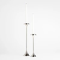 Aura Small Nickel Cast Brass Taper Candle Holder 12 by Daniel Humm