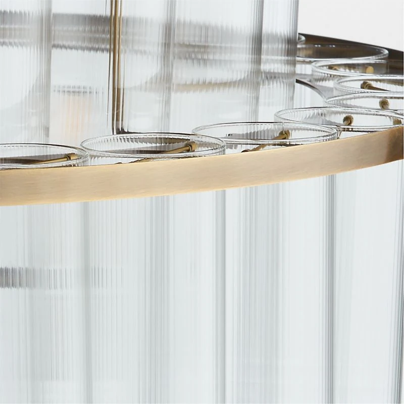 Aurora Brass & Glass Chandelier Light 31.5"