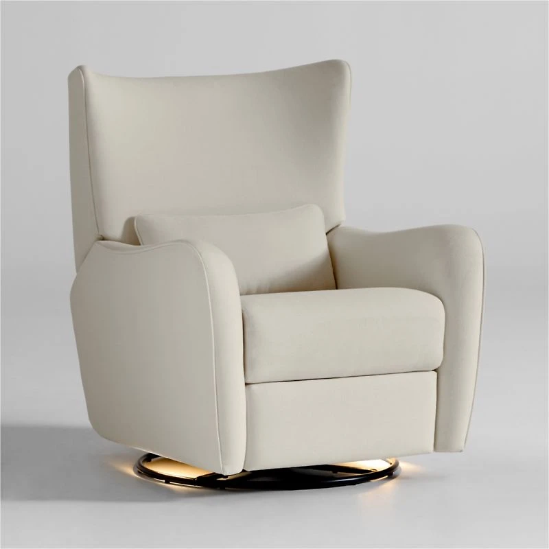 Aurora Cream Nursery Electronic Power Recliner with Night Light